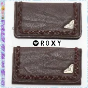 ↘特價歐美ROXY麻花裝飾咖啡色黑色荔枝皮質二折、三折長夾20×11cm