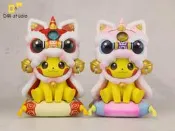 現貨 DM STUDIO 呆萌工作室  舞獅皮卡丘 限量手辦雕像#樂營玩具
