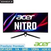 Acer 宏碁 Nitro ED340CUR J0 34吋120Hz VA 2K曲面電競螢幕 AMD FreeSync Premium
