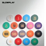 SLOWPLAY哥德爾系列德州撲克43mm大號陶瓷籌碼單組裝帶面值無面值德州撲克禧悅生活創意社