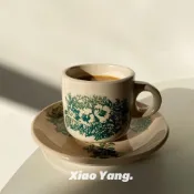 ✨臺灣發貨✨INS風復古東南亞陶瓷咖啡杯馬來西亞意式咖啡杯小衆特別拍照手繪