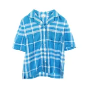 【DOKODEMO】【二手，A級】Burberry 女士格紋短袖絲質襯衫
