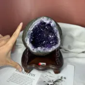 下凹洞 藍瑪瑙🉑烏拉圭 烏拉圭紫晶洞 橘標78號 2.98kg 烏拉圭紫晶洞 晶洞圓形 晶洞錢袋子 晶洞  A1145
