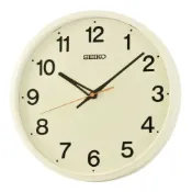 大高雄鐘錶城 seiko SK037 精工鐘 (QHA019C) 基礎米白簡約數字圓形掛鐘 33.5*4.6cm｜樂天領券現折★全館特惠中★指定刷卡回饋10%