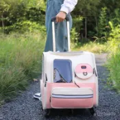 寵物行李箱推車 寵物外出提籠 寵物外出包推車 寵物 拉桿包 貓咪專用出行行李箱 時尚大容量高顔值寵物外出拉桿箱 行李箱 