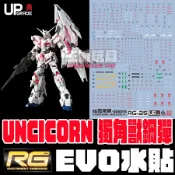 【大頭宅】EVO水貼 RG 獨角獸鋼彈 漫畫版 一般版  專用水貼 螢光 ER25
