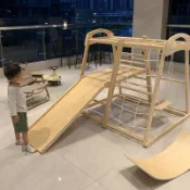 攀爬架 實木兒童攀爬架 兒童溜滑梯 室內家用家庭樂園 鞦韆吊椅 寶寶攀岩滑梯秋千組合淘氣堡 溜滑梯兒童遊戲區