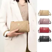 【Rosse Bags】都市簡約輕盈菱格皮質手拿包 肩背包(黑色／紅色／紫色／卡其色)