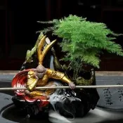 台灣現貨572269549644倒流香爐禪意西遊記美猴王齊天大聖孫悟空檀香沈香爐高山流水功夫道招財花瓶
