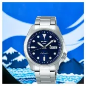 【SEIKO 精工】5 Sports 復古軍用風格 機械錶 男錶 手錶 藍色 指針錶 手錶 禮物 畢業(4R36-08L0B/SRPE53K1)