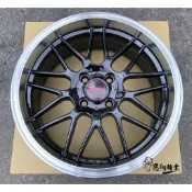全新鋁圈 代號85 EV EC 16吋 4孔100 5孔100 5孔114.3 5孔108 亮黑底+拋光車邊 唇 網狀