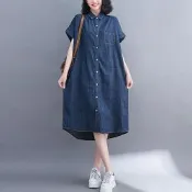 [韓國K.W.]韓國空運薄丹寧晨光之戀寬鬆牛仔拼接背心洋裝(小香風/輕量涼感/背心裙/休閒/日系/通勤/渡假)