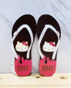 震撼日式精品百貨 【震撼精品百貨】凱蒂貓_Hello Kitty~日本SANRIO三麗鷗 台灣授權夾腳拖鞋(巧克力)38~40號*16002