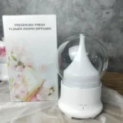 小胖達生活百貨 【空機不含花】手工製作diy永生花香薰機補水加溼器七彩永生花香薰夜燈DIY永生花水氧機 電源適配器默認美規
