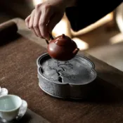 紫菀百貨店 純老錫壺承日式復古干泡臺茶盤功夫茶具建水養壺茶承托盤壺墊蓄水