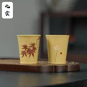【化雲】宜興原礦紫砂主人杯精品泥繪聞香杯品茗杯功夫茶具個人杯小杯