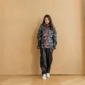 玩酷兩件式風雨衣-灰迷彩
