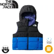悠遊山水戶外生活館 【The North Face 童 600FP 連帽保暖羽絨背心《藍》】8747/登山/露營/雙面穿/戶外