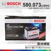 【彰化員林翔晟電池】全新┃博世BOSCH┃汽車電池┃580.073┃LBN4┃舊品強制回收┃安裝工資另計
