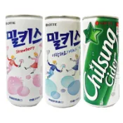 【維家雜貨舖】韓國 LOTTE 樂天 飲料 優格碳酸飲 草莓優格乳酸飲 七星汽水 250ml