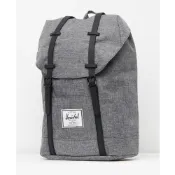 (店+)【Herschel】Retreat 大型 灰黑 橡膠帶 磁扣 耳機孔 厚筆電層 帆布 防潑水 背包 男包 女包 後背包