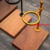 美式咖啡手沖架 鋁合金過濾杯架子 手沖咖啡器具濾紙架帶實木底座