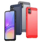 SAMSUNG 適用於三星 Galaxy A05 防震裝甲碳纖維混合刷 TPU 外殼保護套