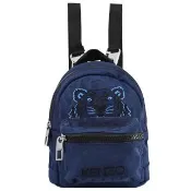 【KENZO】經典電繡虎頭帆布三用迷你手提斜背包後背包(深藍)