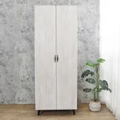Boden-哈爾2.5尺工業風二門收納衣櫃(單吊桿+收納層格)-76x59x202cm