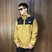 美國百分百【全新真品】THE NORTH FACE 防風外套 男款 TNF 保暖 logo 連帽 夾克 駝色 CM08