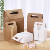 台灣現貨批發 牛皮小盒子 DIY牛皮紙盒 手提牛皮紙盒曲奇餅乾盒蛋糕盒西點心食品包裝袋子糖果紙袋禮盒牛軋糖包裝盒牛皮紙盒