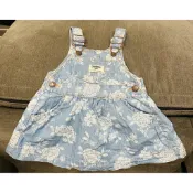 OSHKOSH B’gosh 吊帶裙 淺色牛仔 玫瑰花 女生裙子 （九成新）
