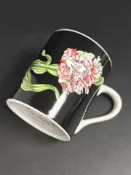 古瓷堂日本回流瓷器 日本中古 TIFFANY & CO 超稀有女士之花馬克杯 純黑色K金燒制 全球限量 全品相無使用 收藏級精品