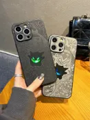 喜挖2店 炫彩耿鬼帶防塵網適用蘋果17promax手機殼新款iPhone16pro防摔15plus皮紋14潮牌13男女蘋果12max高級感11保護