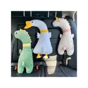 (店+)兒童汽車娃娃 側邊枕頭 側枕 布偶卡通動物玩偶保護枕 安全帶枕頭 長頸鹿 鯊魚 小怪獸 獨角獸灰熊