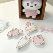YOYO優品💗新款日系簡約奶油草莓蛋糕翅膀髮卡甜美百搭劉海夾學生甜妹側邊夾