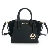 【Michael Kors】AVRIL迷你手提/斜背兩用包(素面黑)