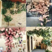 天際生活 【仿真櫻花藤】裝飾藤條 假樹藤 綠植造景 枯樹藤 仿真植物 婚禮佈置 室內裝飾 管道遮醜 拍照道具 浪漫櫻花 免澆水 仿真綠葉