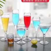 ??羽諾百貨????亞克力紅酒杯透明香檳杯葡萄酒杯塑料高腳杯白蘭地酒吧杯子白酒杯