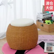 協貿國際日用品生活5館 藤椅藤凳藤家具藤編圓凳田園成人矮凳支架時尚舒適換鞋凳傳統工藝