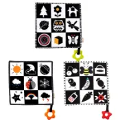 \現貨/ 響紙玩具 安撫巾 牙膠玩具 黑白布書 報紙玩具