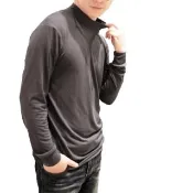 【Eloidy艾若娣】時尚絨毛男立領保暖衣-深灰(發熱衣)