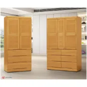 (店+)全台傢俱 SY-25 米堤 柚木實木 3x7尺 / 4x7尺開門衣櫃 木心板 台灣出貨 傢俱工廠直營
