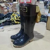 預購 女高筒橡膠防滑高筒雨鞋 亮面黑咖蝴蝶結 雨鞋 橡膠雨鞋 高筒雨鞋 橡膠雨靴 女雨靴 高筒雨靴 成人雨鞋 騎士雨鞋