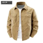 JEEP SPIRIT 1941 ESTD春秋新款寬鬆休閒襯衫韓版簡約純色大衣上衣