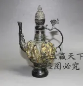 協貿國際日用品生活8館 銅器 銅鎏金八仙酒壺 工藝精美古色古香