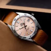 ORIENT 東方錶 深海征服者 鮭魚面200米防水機械腕錶-39.9mm RA-AC0Q05P