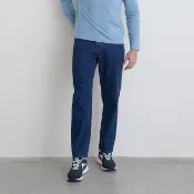 【GIORDANO 佐丹奴】男裝彈力中腰牛仔長褲(63 深藍)
