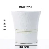 ✨ 黃金紋理陶瓷盆 辦公室落地花盆 招財樹高筒盆 金錢樹種植盆 透氣排水盆 帶底托花盆 有孔花盆 特大號花盆 橢圓形花盆