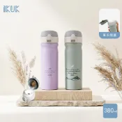 【HOTAI購】【IKUK艾可】真陶瓷保溫杯380ml彈蓋杯-莫蘭迪色陶瓷彈跳保溫杯